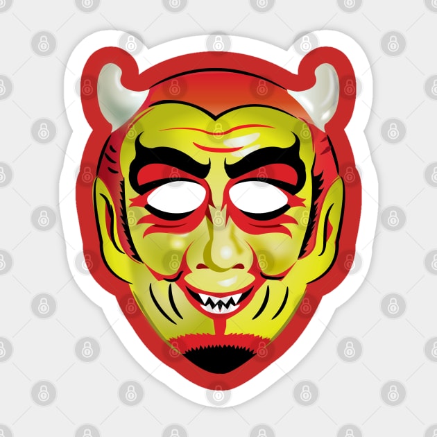 Vintage Devil Mask Sticker by Gimmickbydesign